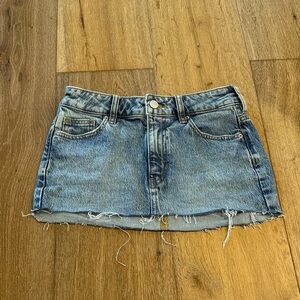 PacSun Blue Distressed Denim Mini Skirt